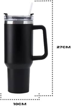 Copo Térmico Gigante 1200ml Preto - Aço Inoxidável Premium